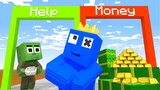 Monster School: Money run challenge - Rich Blue and Poor Zombie | Minecraft Animation