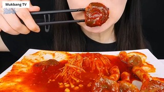 ASMR BÁNH ĐA MÌ GÀ XÀO CAY, CUỘN MÌ CAY SỐT PHÔ MAI 7