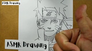 ASMR drawing Naruto ... VERY EASY ,, how to draw NARUTO manga from japan