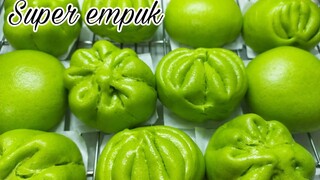 Resep Bakpao Pandan Super Empuk. Tips & trik Bakpao Mulus Anti Kerut