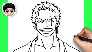 How To Draw Roronoa Zoro | One Piece - Easy Step By Step Tutorial