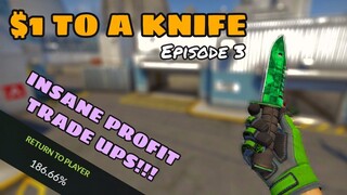 INSANE PROFIT TRADE UPS TO GET A KNIFE | $1 TO A KNIFE CSGO TRADE-UPS #3 | elsu