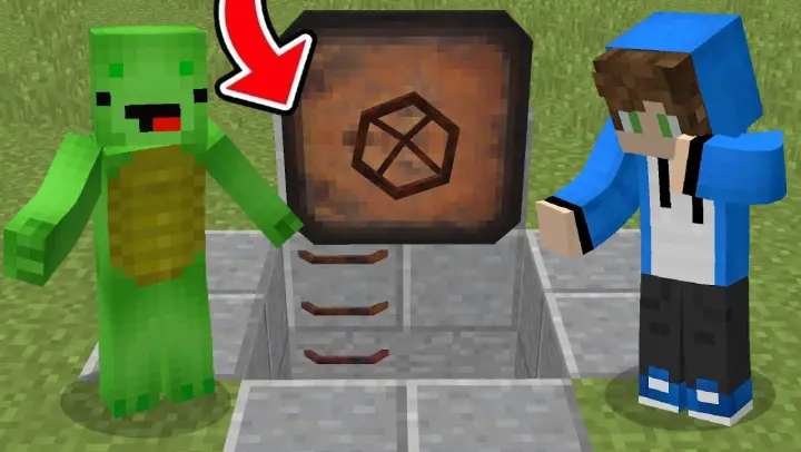 We Found Secret Bunker in minecraft Thanks to Maizen JJ Mikey Jeffrey