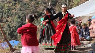 Kids Dancing in Nepalese Traditional Cultral Panchebaja |