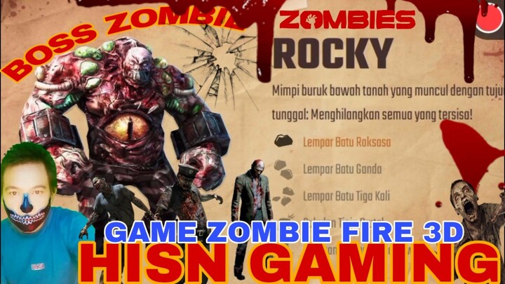 melawan boss zombie ROCKY serangan dengan melempar batu batu besar