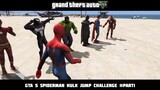 GTA 5 Spiderman Hulk Jump Challenge  ( ft Iron Man, Venom, Batman, Superman, The Flash )