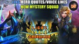 LING'S VOICELINES/HERO QUOTES | NEW MYSTERY SQUAD | NEW UPDATES | Mobile Legends: Bang Bang!