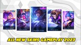 ALL NEW SKINS GAMEPLAY 2023 || MLBB UPCOMING SKINS || MOBILE LEGENDS