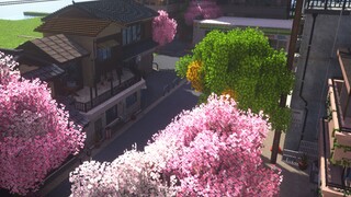 [Minecraft] A Japanese Cherry Blossom Lane