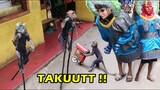 TOPENG MONYET Takut ONDEL-ONDEL 🙉 Funny Monkey Attraction ~ Ondel-Ondel Nonton Topeng Monyet LUCU !!