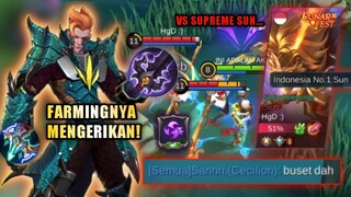 MENGERIKAN! LAWAN TOP 1 SUPREME INDONESIA SUN! GILA LVL FARMINGNYA PARAH! | TOP GLOBAL CLAUDE - MLBB