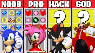 Minecraft Battle: SUPER SONIC CRAFTING CHALLENGE - NOOB vs PRO vs HACKER vs GOD / Animation