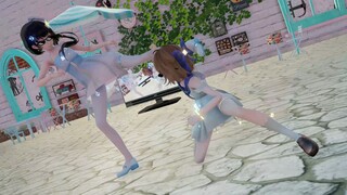 【打斗MMD】鸟憨街头对决，场面十分混乱！（含战败CG）