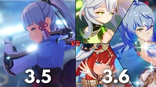 Who is BEST F2P DPS ?? 3.5 vs 3.6 C0 DMG Showcase!!