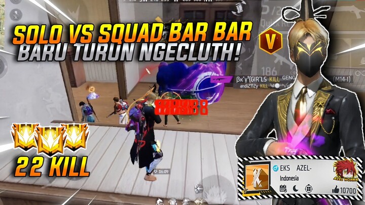 SOLO VS SQUAD FF BARU TURUN NGERATAIN 2 SQUAD!! BAR BAR NO COUNTER🔥