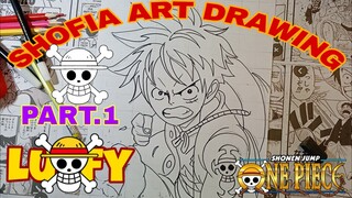 drawing luffy anime one piece lagi pamer tato part.1