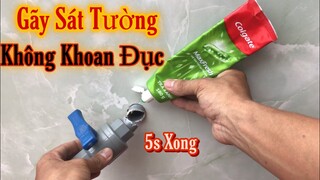 Ý Tưởng Tuyệt Vời || Cách Xử Lý Ống Nước Bị Gãy Sát Tường || KHÔNG CẦN KHOAN ĐỤC