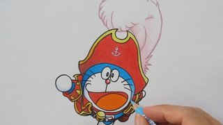 วาดรูปโดเรม่อน Doraemon จากการ์ตูน โดเรม่อน เดอะมูฟวี่ ตอน เกาะสมบัติของโนบิตะ