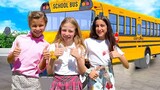 Nastya and Friends teach School bus rules