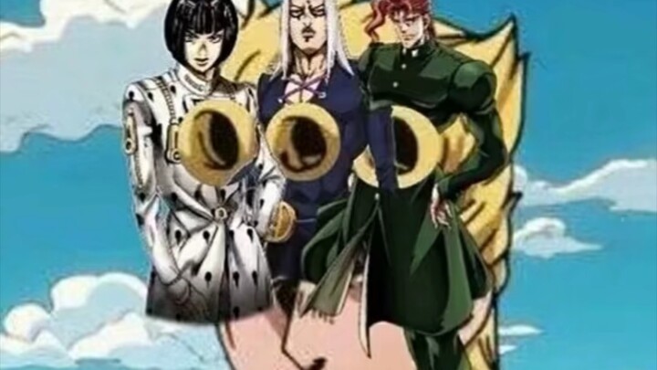 "JOJO meme gambar 32" Giorno memiliki rambut yang bagus