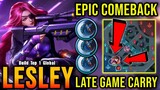 Epic Comeback!! Lesley Late Game Carry - Build Top 1 Global Lesley ~ MLBB