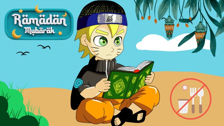 MARHABAN YAA RAMADHAN || Menggambar Naruto Kecil Sedang Membaca Al-Qur'an