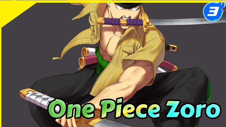 One Piece Zoro (Lukisan Menggigit Pedang) | Lukisan Tablet_3
