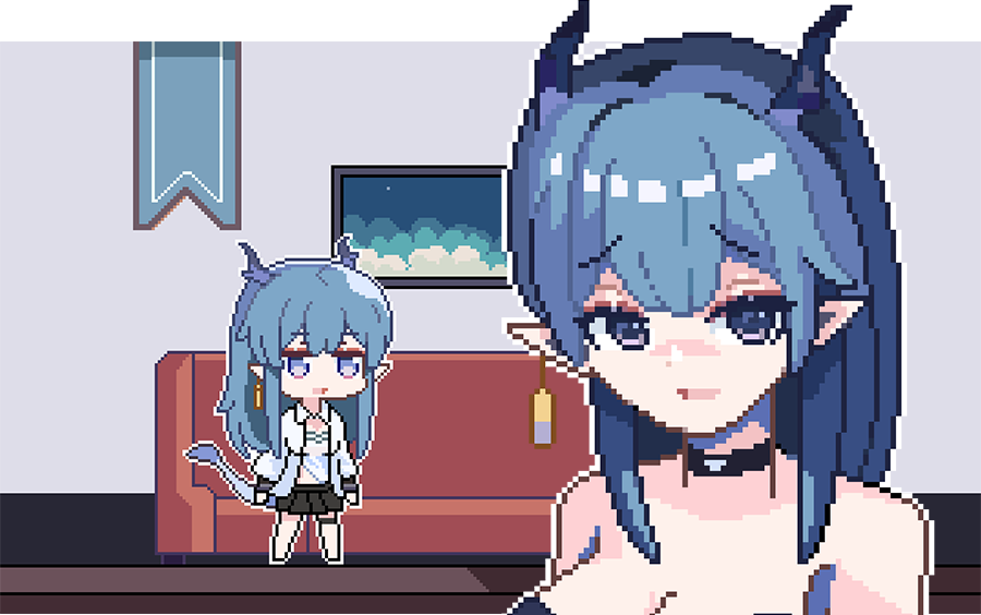 Pixilart - Anime girl - Cat yawn! by KuroeSan