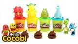 💩Play Doh Poop & Baby Dinosaurs | Kids Learn Colors 코코비 | Hello Cocobi