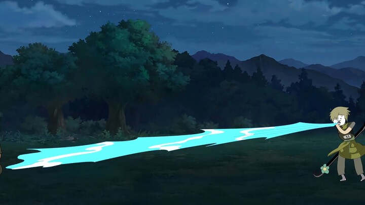 In episode 26, he transforms into Susanoo and fights Yagura.