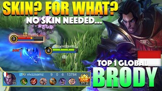 Brody Skills On Skin Off! Amazing Perfect Gameplay | Top 1 Global Brody Gameplay By vivzzsamz ~ MLBB