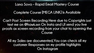 Lana Sova Course Rapid Email Mastery Course download