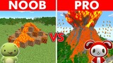 NOOB vs PRO: SECRET VOLCANO HOUSE BUILD CHALLENGE in Minecraft