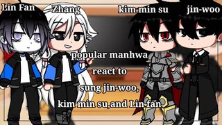 Popular Isekai/fantasy manhwa react to sung jin-woo,Kim min su,and lin fan |dokja,cale,lloyd,and 2+