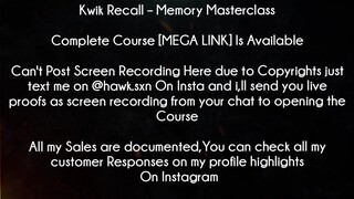 Kwik Recall Course Memory Masterclass download