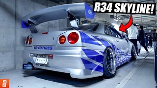 Finding the 2 Fast 2 Furious R34 in Tokyo JAPAN! (Midnight Underground Car Meet)