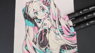 [Hội họa] Hướng dẫn vẽ Hatsune Miku bằng 3 cây bút Marker