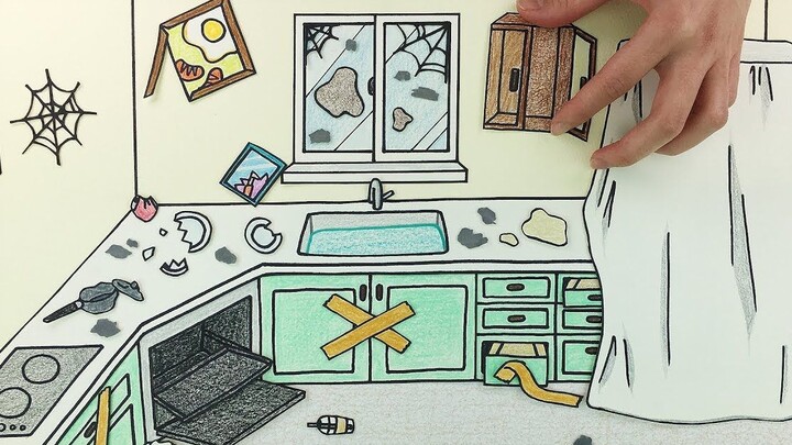 [Stop Motion Animation] Phần thứ hai của loạt bài dọn dẹp, dọn dẹp nhà bếp rồi lại bừa bộn!! | SelfA