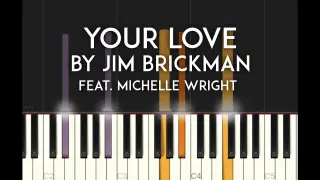 Your Love by Jim Brickman feat. Michelle Wright synthesia piano tutorial with free sheet music