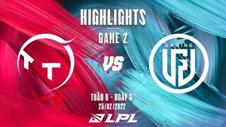 TT vs LGD | Highlights - Game 2 | Tuần 6 Ngày 5 | LPL Mùa Xuân 2022