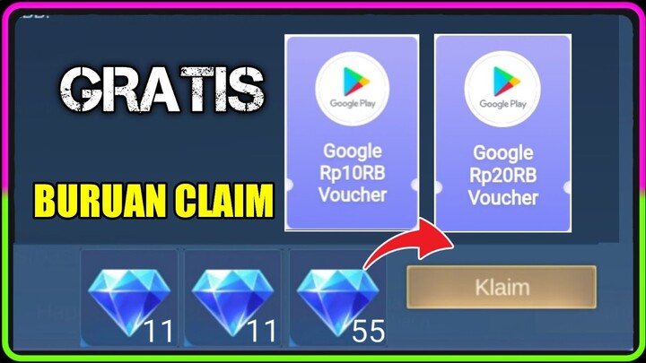 CEPAT AMBIL SEBELUM ABIS | SALDO VOUCHER GOOGLE PLAY GRATIS BUAT CLAIM DIAMOND MLBB