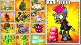 Punk Zombie level 1000 vs all Plants power up | Plants vs Zombies 2 - PVZ2 MK