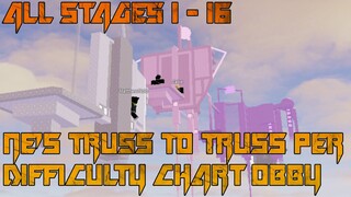 Ne's Truss To Truss Per Difficulty Chart [All Stages 1-16] (ROBLOX Obby)