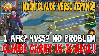 RANKED CLAUDE VERSI JEPANG!! SUARA MONYETNYA BERUBAH JADI TIKUS?? 4VS5 SIAPA TAKUT! - MOBILE LEGENDS