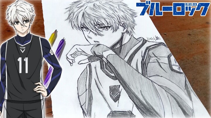 Menggambar Nagi Seishiro dari Anime Blue Lock