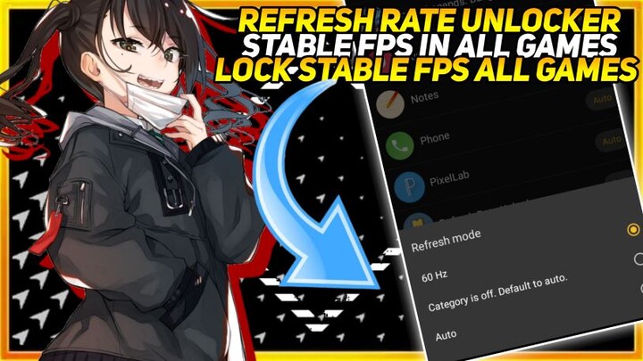 Refresh Rate Unlocker No Root | Lock Stable FPS In All Games Android Ytc: ElectricMoves