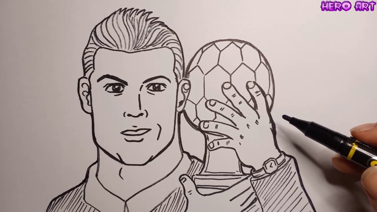 Bạn muốn học cách vẽ một trong những cầu thủ bóng đá nổi tiếng nhất thế giới? Hãy xem ngay bức hình hướng dẫn cách vẽ chân dung của CR
