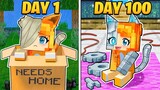 I Survived 100 DAYS as a ROBO KITTY in Minecraft!