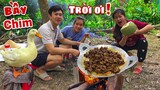 Lần Đầu Ăn CHIM SẺ Khìa Nước Dừa Món Ăn Quý Hiếm. Bim Bim Nhìn miệng