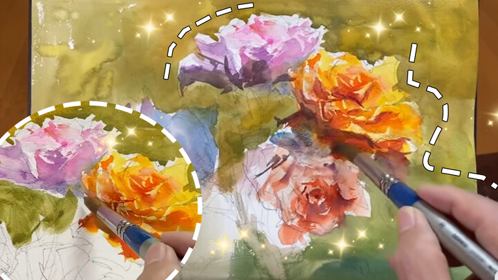 Healing Watercolor Art | Still Life Roses